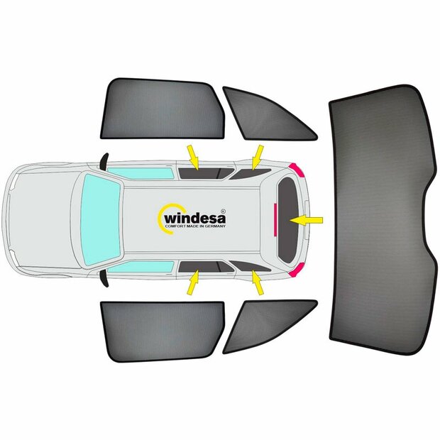 SunClip Auto Zonneschermen Ford Tourneo Connect 2022-