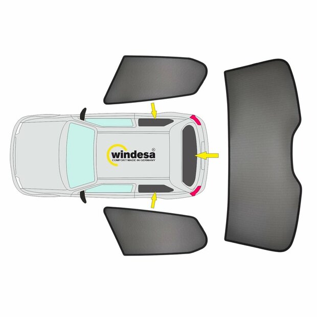 SunClip Auto Zonneschermen Fiat 500e 2020-