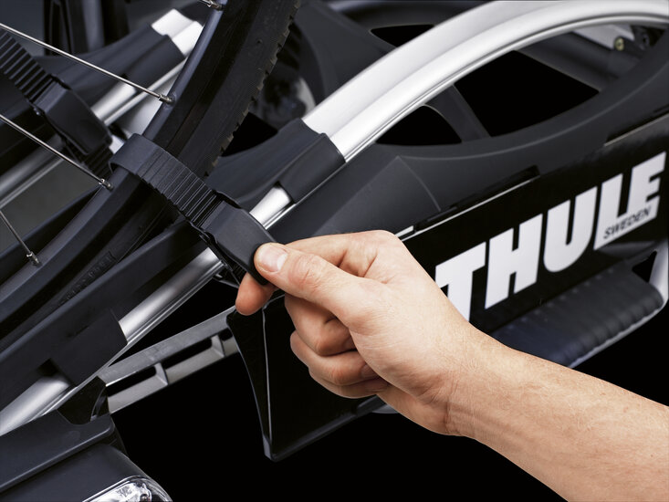 Thule EuroWay 922 fietsendrager trekhaak voorkant wielstraps