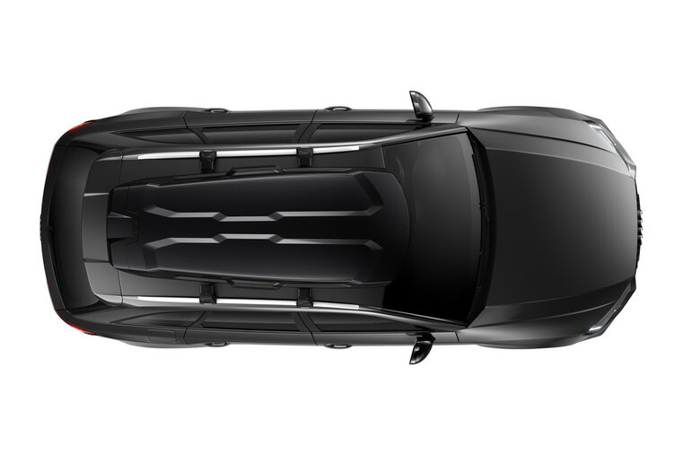 Thule Vector M - Black Metallic - Dakkoffer - bovenzijde op auto