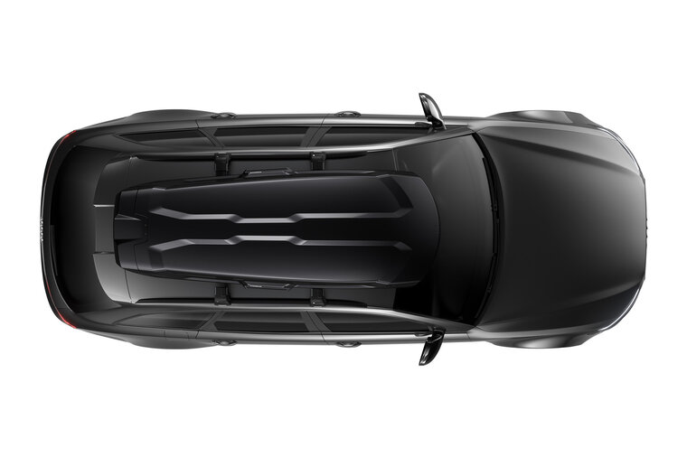 Thule Vector L - Black Metallic - Dakkoffer - bovenzijde op auto
