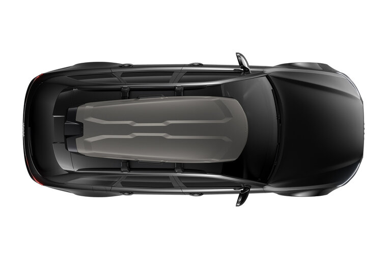 Thule Vector L - Titan Matte - Dakkoffer - bovenzijde op auto