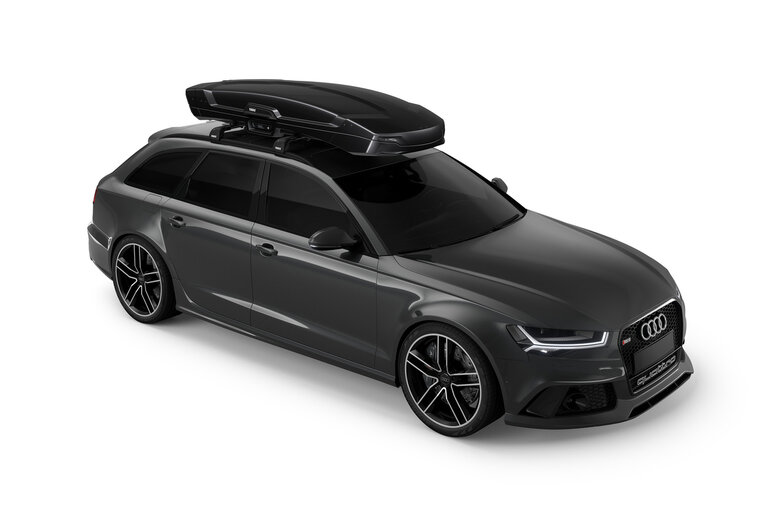 Thule Vector Alpine - Black Metallic - Dakkoffer - schuin voor