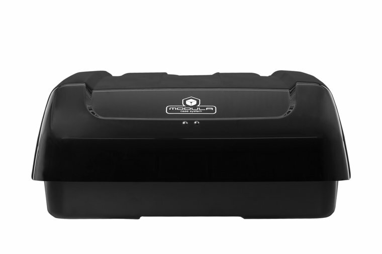 Modula Evo 470 - hoogglans zwart - dakkoffer achterzijde