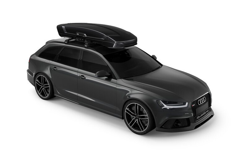 Thule Vector L - Black Metallic - Dakkoffer - schuin voor