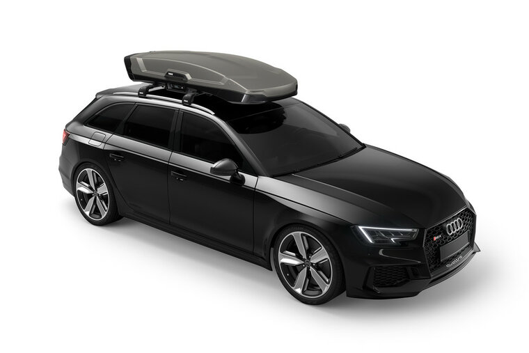 Thule Vector M - Titan Matte - Dakkoffer - schuin voor