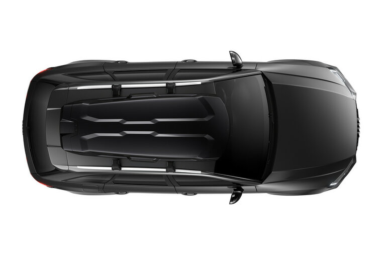 Thule Vector M - Black Metallic - Dakkoffer - bovenzijde op auto