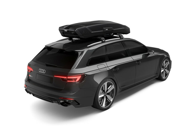 Thule Vector M - Black Metallic - Dakkoffer - zijkant - schuinachter