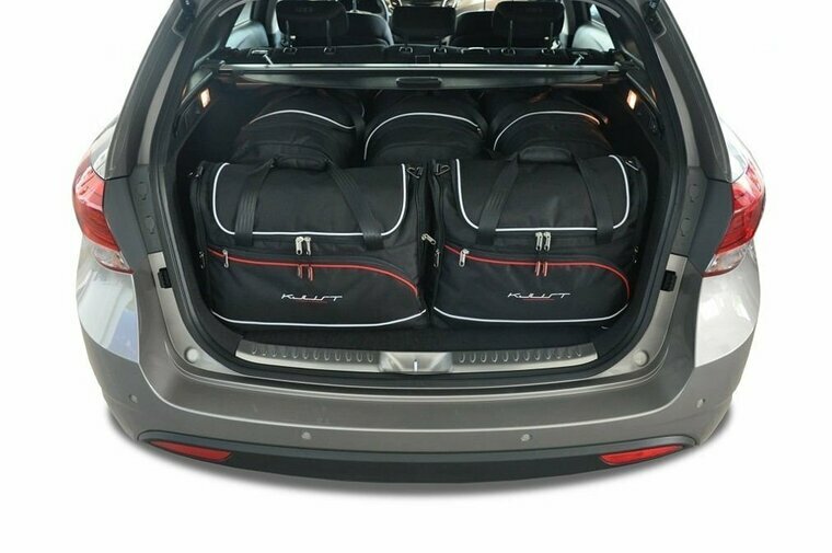 Kjust reistassenset Hyundai i40 Tourer 2011-2019 set van 5 tassen 3x roltas + 2x vliegtuigtas
