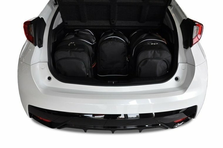 Kjust reistassenset Honda Civic vijfdeurs 2011-2017 set van 4 tassen 2x roltas + 1x sporttas + 1x vliegtuigtas