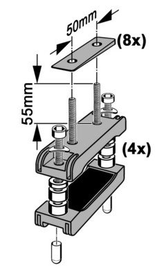 Adapterset (tbv. brede dakdragers)