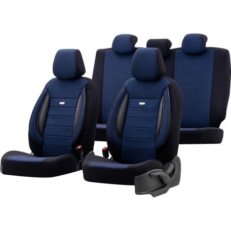 OtoM SelectedFit Sports | Stoffen stoelhoezenset | Blauw/Zwart