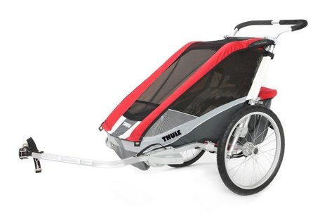 Thule Chariot Cougar 1 Rood | Inclusief Fietstrailer set