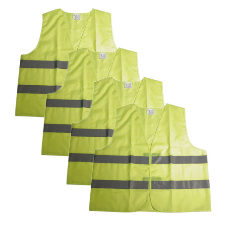  Veiligheidsvest Oxford geel | Maat XL | Family Pack | 4 stuks